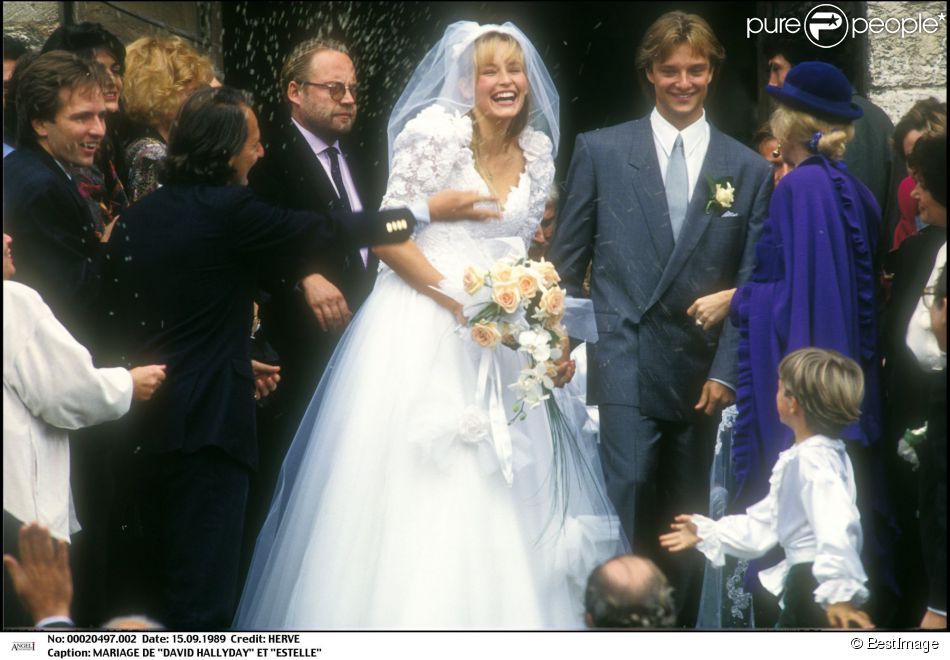  Mariage de David Hallyday et Estelle Lefébure le 15 septembre 1989. 