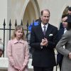 Le prince Edward et sa fille Lady Louise Windsor lors de la messe de Pâques en la chapelle St George à Windsor le 5 avril 2015.