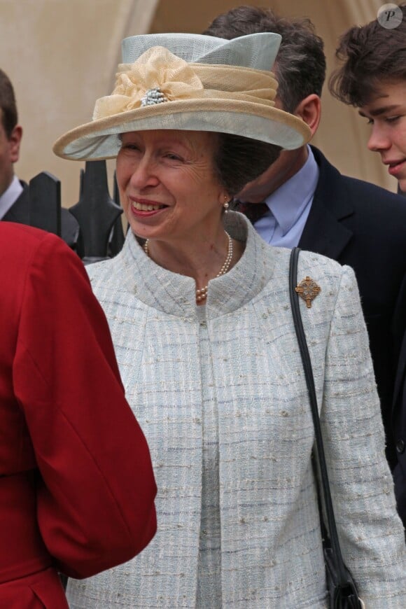 La princesse Anne lors de la messe de Pâques en la chapelle St George à Windsor le 5 avril 2015.