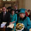 La reine Elizabeth II, accompagnée par son époux le duc d'Edimbourg, assistait le 2 avril 2015 au traditionnel Maundy Service du Jeudi Saint, en la cathédrale de Sheffield.