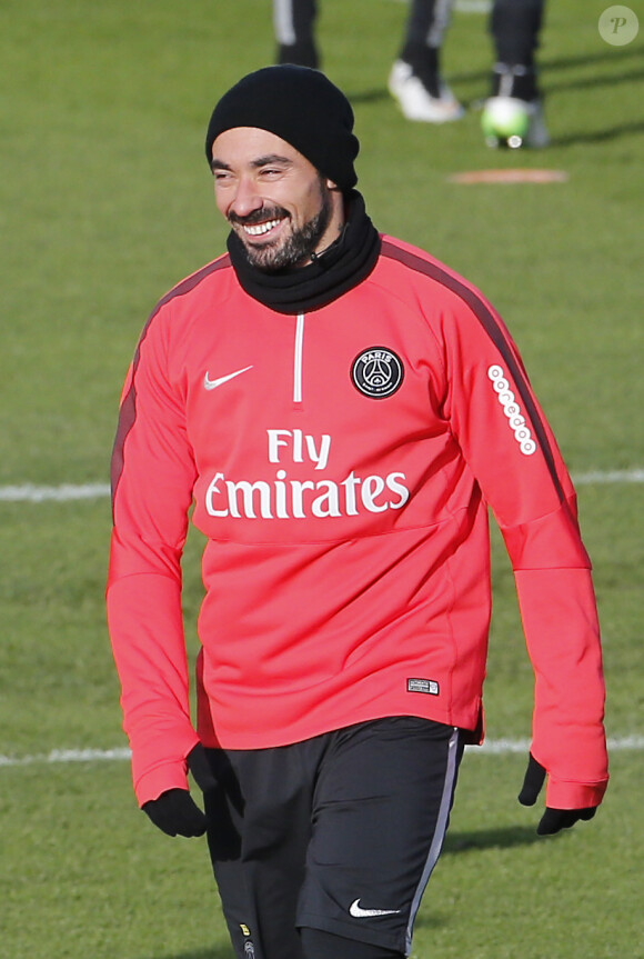 Ezequiel Lavezzi au Camp des Loges à Saint-Germain-En-Laye le 24 janvier 2015