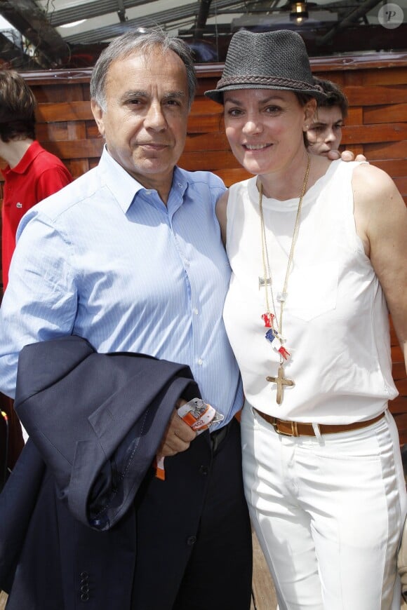 Patrice Dominguez et son épouse Cendrine au tournoi de Roland-Garros à Paris, le 30 mai 2012.