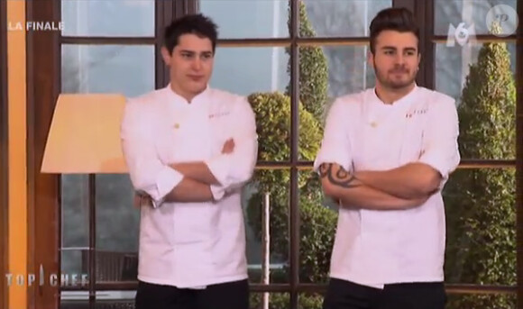 Xavier et Kevin, finalistes dans Top Chef 2015 (la finale) sur M6, le lundi 13 avril 2015.