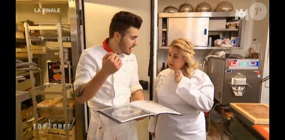 Kevin et Hélène Darroze dans Top Chef 2015 (la finale) sur M6, le lundi 13 avril 2015.