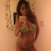 Le mannequin américain Sarah Stage, enceinte de 8 mois - 2015