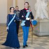 Le prince Joachim et la princesse Marie de Danemark. Banquet pour les 75 ans de la reine Margrethe II de Danemark, le 15 avril 2015 au palais de Christiansborg.