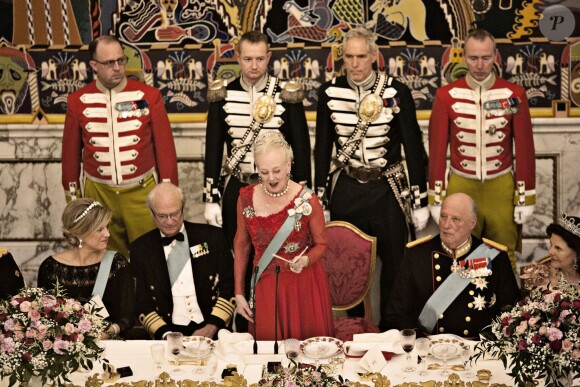 Banquet organisé pour les 75 ans de la reine Margrethe II de Danemark, le 15 avril 2015 au palais de Christiansborg.