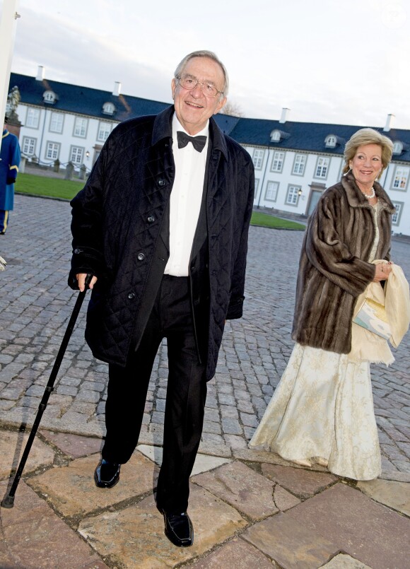 Le roi Constantin et la reine Anne-Marie de Grèce. Dîner de gala final pour les 75 ans de la reine Margrethe II de Danemark, le 16 avril 2015 à Copenhague.