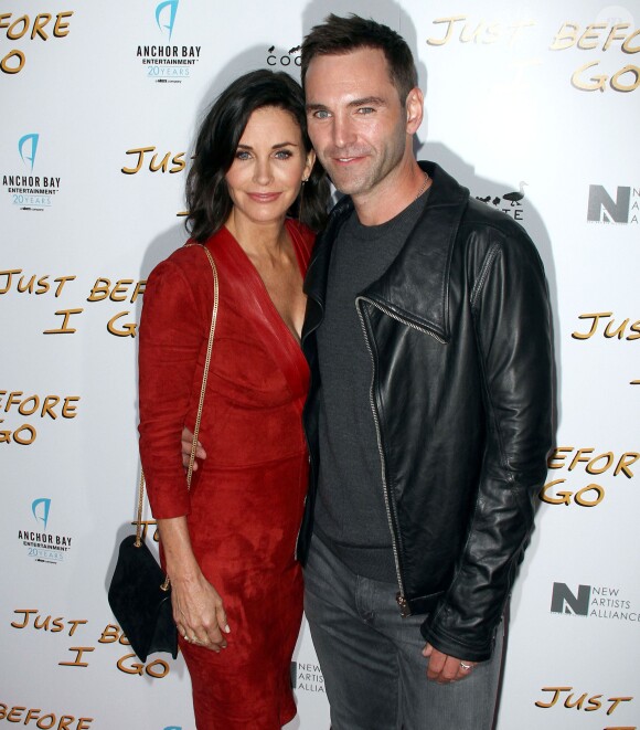 Courteney Cox et son fiancé Johnny McDaid à la première de « Just Before I Go » à Hollywood, le 20 avril 2015