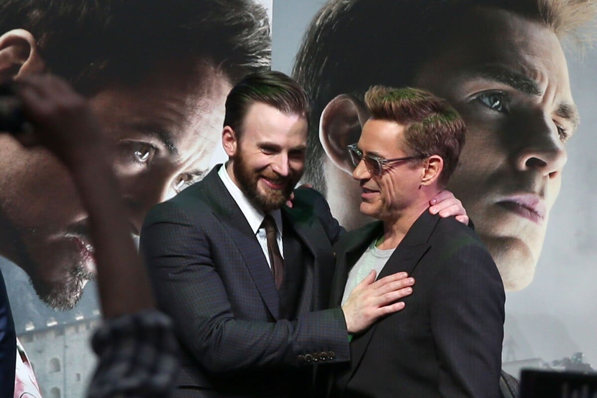 Photo Chris Evans, Robert Downey Jr. Avantpremière du film 