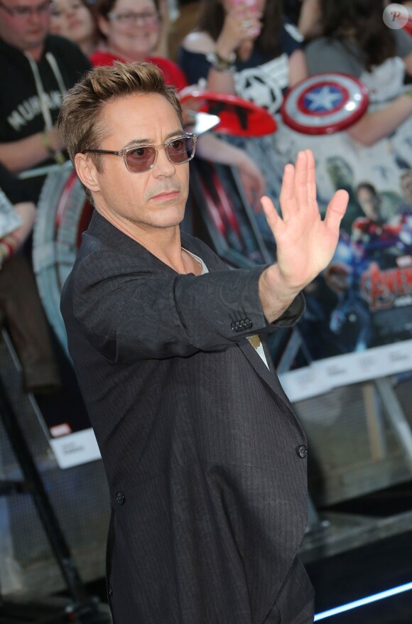 Robert Downey Jr - Avant-première du film "The Avengers: Age of Ultron" à Londres, le 21 avril 2015.