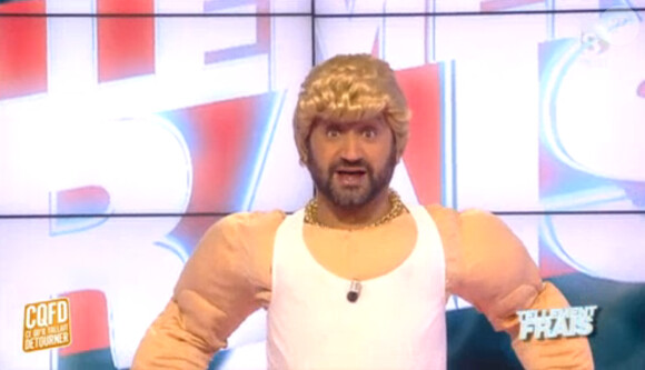 Cyril Hanouna en Matthieu Delormone, dans une parodie de Tellement vrai sur D8, le jeudi 23 avril 2015.