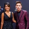 Lionel Messi et sa compagne Antonella Roccuzzo - Gala FIFA Ballon d'Or 2014 à Zurich, le 12 janvier 2015.