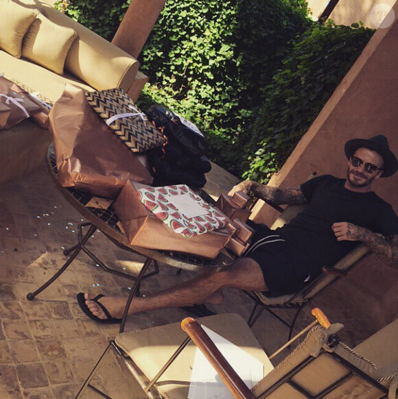 David Beckham fête ses 40 ans avec Victoria à Marrakech (Maroc) le 2 mai 2015.