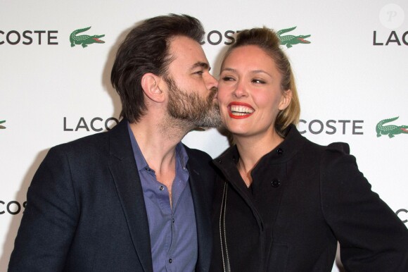 Clovis Cornillac et sa femme Lilou Fogli - Soirée "Lacoste LT12 Beautiful Tennis" au "Faust"" à Paris le 22 janvier 2015. 