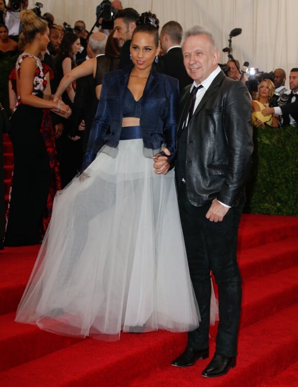 Alicia Keys et Jean Paul Gaultier - Soirée Costume Institute Gala 2015 (Met Ball) au Metropolitan Museum célébrant l'ouverture de Chine: à travers le miroir à New York, le 4 mai 2015 .