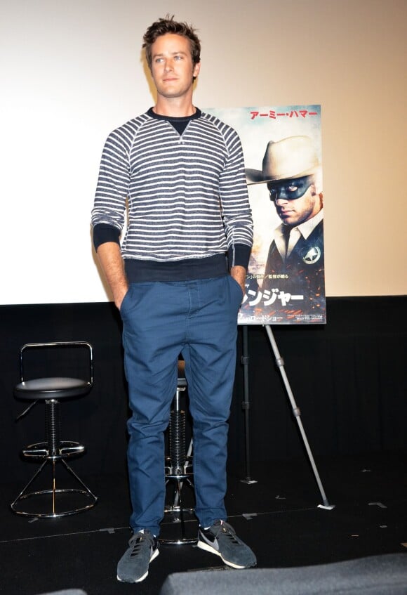 Armie Hammer lors de la conference de presse du film "The Lone Ranger" a Tokyo, le 13 mai 2013.  