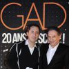 Exclusif - Gad Elmaleh et Michel Drucker, dans les coulisses du spectacle de Gad Elmaleh au Palais des Sports de Paris, pour fêter ses 20 ans de scène, le 10 décembre 2014.