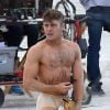 Zac Efron en slip sur le tournage du film "Dirty Grandpa" à Tybee Island en Georgie, le 28 avril 2015.