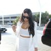 Kim Kardashian arrive à l'aéroport de Los Angeles le 9 mai 2015. Elle revient de New York où elle assurait la promotion de son livre.