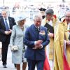 Le prince Charles et Camilla Parker Bowles. Cérémonie de commémoration pour le 70e anniversaire de la fin de la Seconde Guerre Mondiale à l'abbaye de Westminster à Londres le 9 mai 2015.