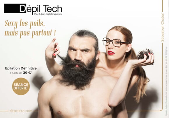 Sébastien Chabal et Anastasia Corlouër dans le nouveau visuel de la campagne de pub Dépil Tech