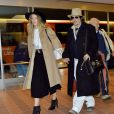  Johnny Depp et sa fianc&eacute;e Amber Heard arrivent &agrave; l'a&eacute;roport de Tokyo. Le 26 janvier 2015&nbsp;  