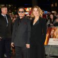  Johnny Depp et sa fianc&eacute;e Amber Heard - Avant-premi&egrave;re du film "Charlie Mortdecai" &agrave; Londres. Le 19 janvier 2015&nbsp;  