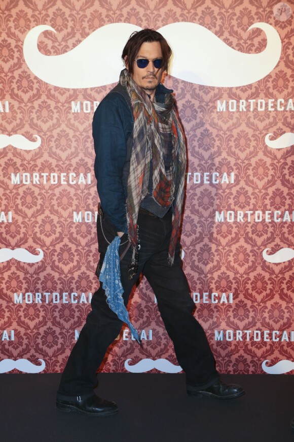 Johnny Depp - Avant-première du film "Charlie Mortdecai" à Berlin, le 18 janvier 2015. 