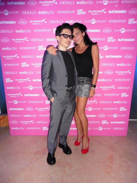 Exclusif - Kentaro et Sandra Zeitoun De Matteis en soirée à la suite Sandra and Co au 63 la croisette à Cannes le 17 mai 2015.
