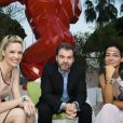 Exclusif - Clovis Cornillac avec sa femme Lilou Fogli et Sandra Zeitoun De Matteis en soirée à la suite Sandra and Co au 63 la croisette à Cannes le 17 mai 2015.