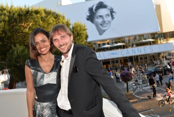 Exclusif - Laurence Roustandjee et son compagnon Grégory Ferrié qui est le créateur de cette vodka au Cocktail "Vodka Red carpet" lors du 68 ème Festival International du Film de Cannes le 18 mai 2015