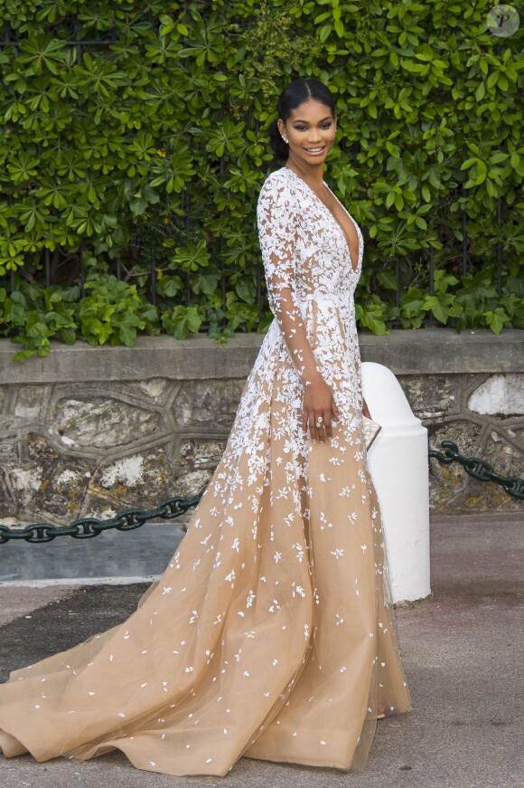 Chanel Iman arrive à l'hôtel Cap-Eden-Roc pour assister au gala "Cinema against AIDS 22" de l'amfAR. Antibes, le 21 mai 2015.
