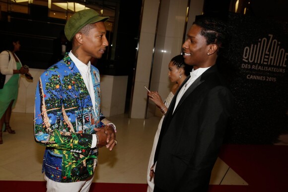 Pharrell Williams et A$AP Rocky assistent à la soirée post-projection du film Dope à Cannes, le 22 mai 2015.
