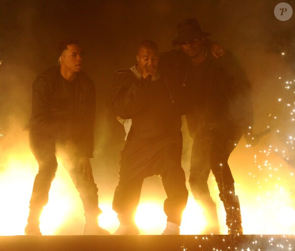 Allan Kingdom, Kanye West et Theophilus London aux Billboard Music Awards 2015. Las Vegas, le 17 mai 2015.