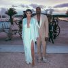 Kim Kardashian et Kanye West devant leur carrosse au château de Versailles. Le 23 mai 2014.
