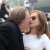 Gérard Depardieu, Isabelle Huppert - Photocall du film "Valley of Love" lors du 68e festival de Cannes le 21 mai 2015. 