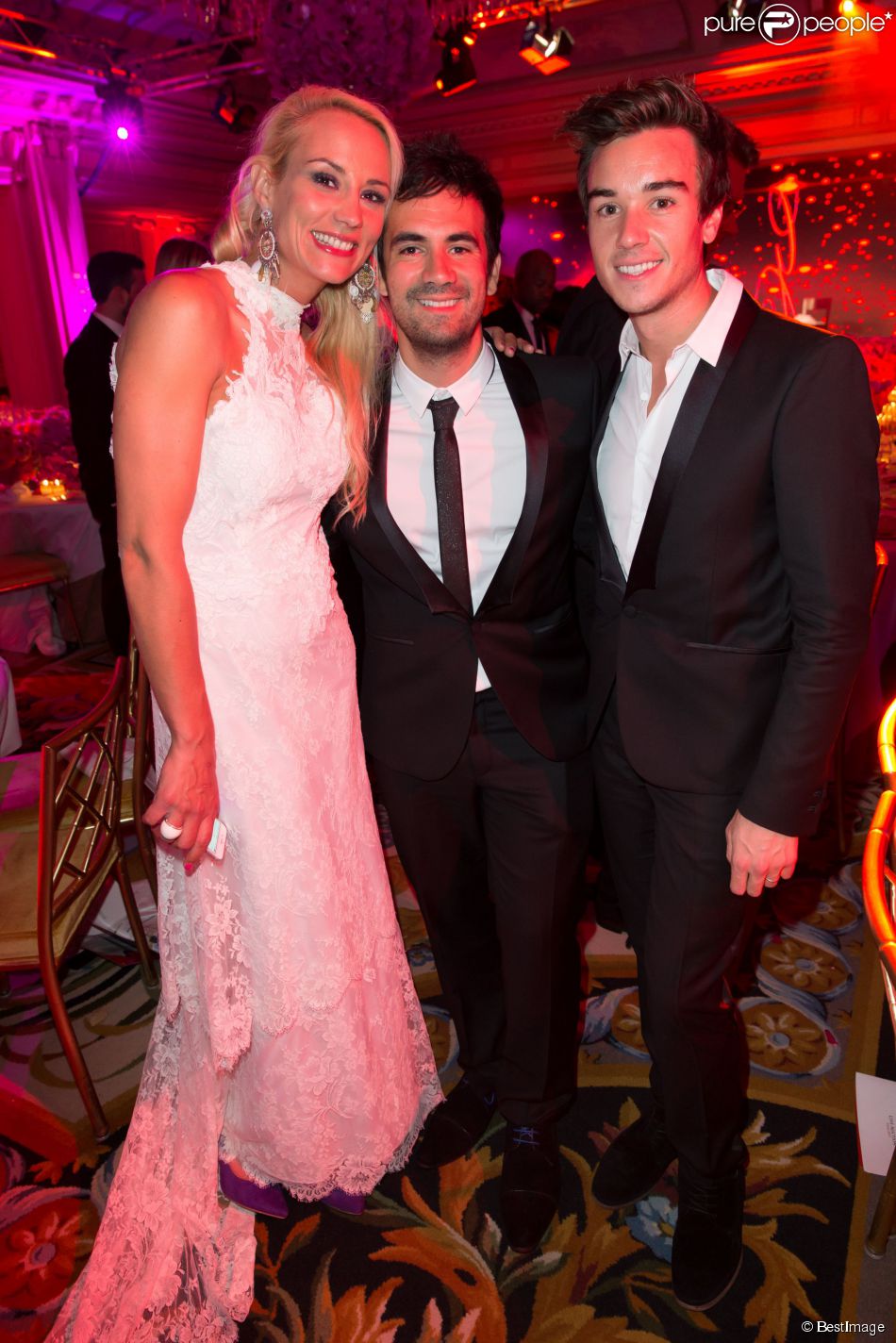 Exclusif - Elodie Gossuin-Lacherie, Alex Goude, son mari Romain - Dîner du Global Gift Gala, organisé au Four Seasons Hôtel George V à Paris, le 25 mai 2015.