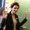 Najat Vallaud Belkacem - Lecture de la dictée ELA par la ministre de l'Education nationale, de l’Enseignement supérieur et de la Recherche, Najat Vallaud-Belkacem à l’école Ampère à Paris le 13 octobre 2014.