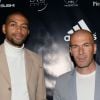 Semi-Exclusif - Nicolas Batum et Zinédine Zidane à la soirée Adidas à l'Arc à Paris, le 28 mai 2015. 