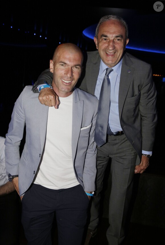 Zinedine Zidane et Jean Gachassin - Soirée Adidas à l'Arc à Paris, le 28 mai 2015. 