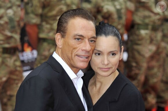 Jean-Claude Van Damme et Gladys Portugues à Londres le 13 août 2012.