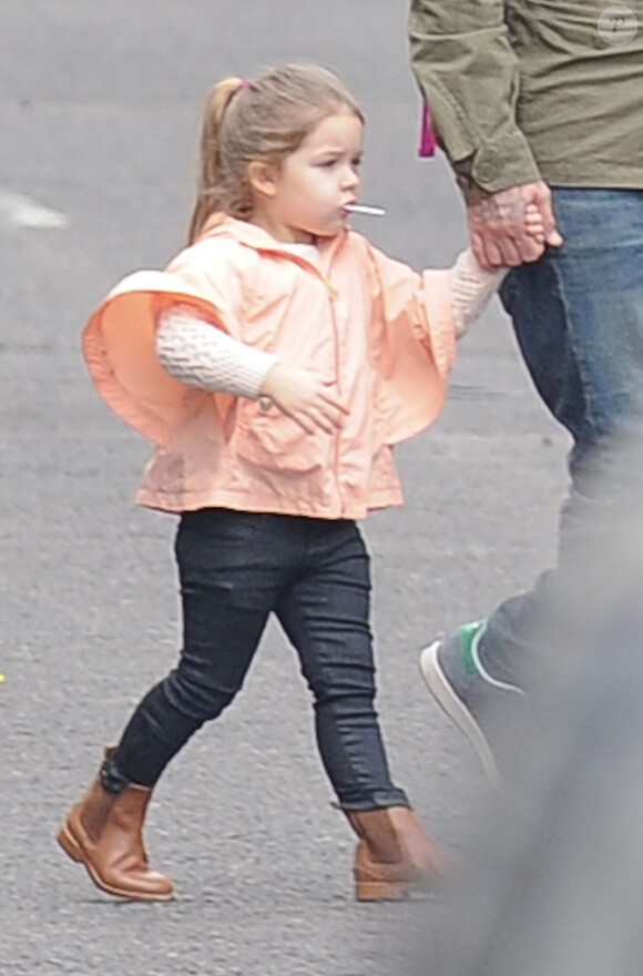 Exclusif - David Beckham et sa fille Harper à Notting Hill. Londres, le 19 mars 2015.