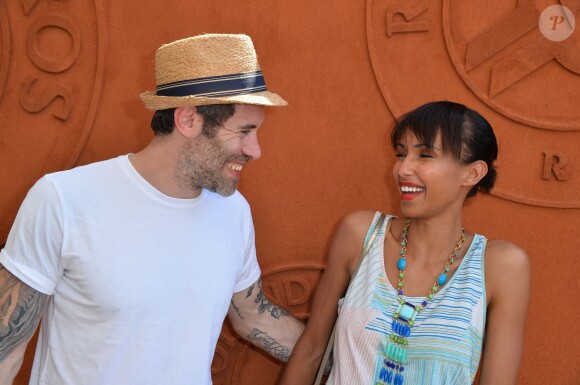 Jalil Lespert et Sonia Rolland posent au Village du tournoi de tennis de Roland Garros à Paris, France, le 5 Juin 2015.