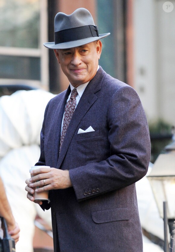 Tom Hanks sur le tournage de "St. James Place" à New York, le 19 septembre 2014.