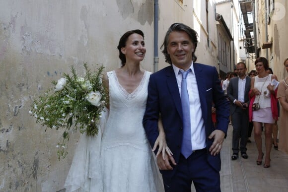 Exclusif - Mariage religieux de Vincent Labrune, Président de l'Olympique de Marseille, et Laetitia de Luca à l'église collégiale Saint-Martin de Saint-Rémy-de-Provence, le 6 juin 2015.