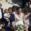 Exclusif - Mariage religieux de Vincent Labrune, Président de l'Olympique de Marseille, et Laetitia de Luca à l'église collégiale Saint-Martin de Saint-Rémy-de-Provence, le 6 juin 2015.