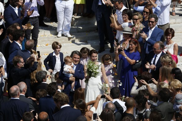 Exclusif - Mariage religieux de Vincent Labrune, Président de l'Olympique de Marseille, et Laetitia de Luca à l'église collégiale Saint-Martin de Saint-Rémy-de-Provence, le 6 juin 2015.