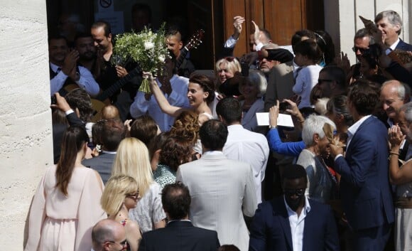 Exclusif - Mariage religieux de Vincent Labrune, Président de l'Olympique de Marseille, et Laetitia de Luca à l'église collégiale Saint-Martin de Saint-Rémy-de-Provence, le 6 juin 2015.