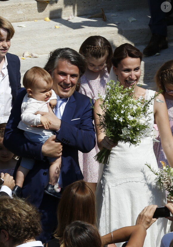 Exclusif - Mariage religieux de Vincent Labrune, Président de l'Olympique de Marseille, et Laetitia de Luca à l'église collégiale Saint-Martin de Saint-Rémy-de-Provence, le 6 juin 2015.